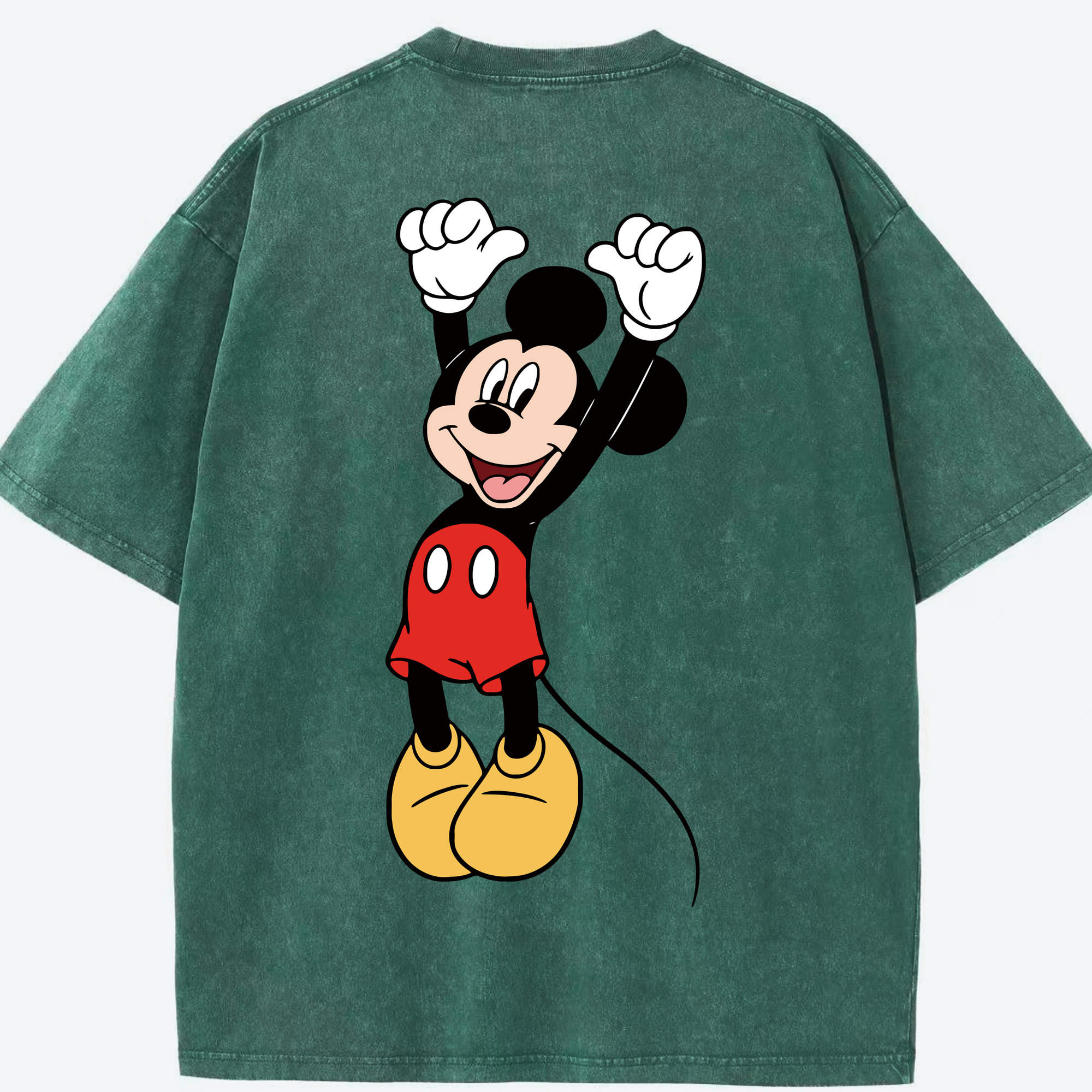 （画像用） ミッキーマウス Mickey Mouse 綿100% ヴィンテージ風 半袖Tシャツ（背面プリント）